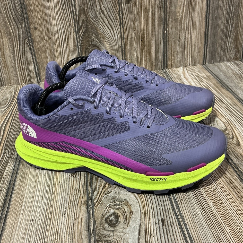 THE NORTH FACE Women's Levitum Trail Running Sneakers Shoes Slate/Yellow Size 11